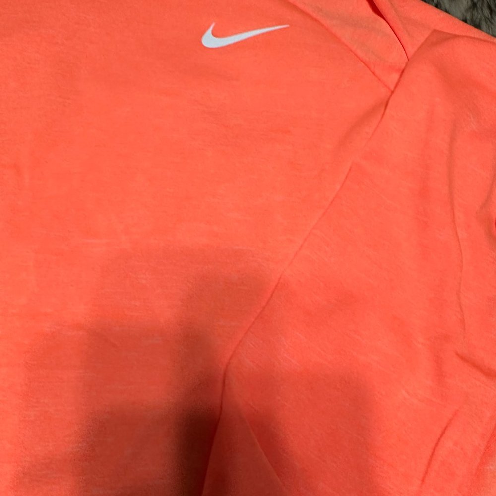 Nike Swim Mens Bright Orange Mango Dri-Fit UPF 40+ Long Sleeve Gym Shirt Med - Picture 5 of 9
